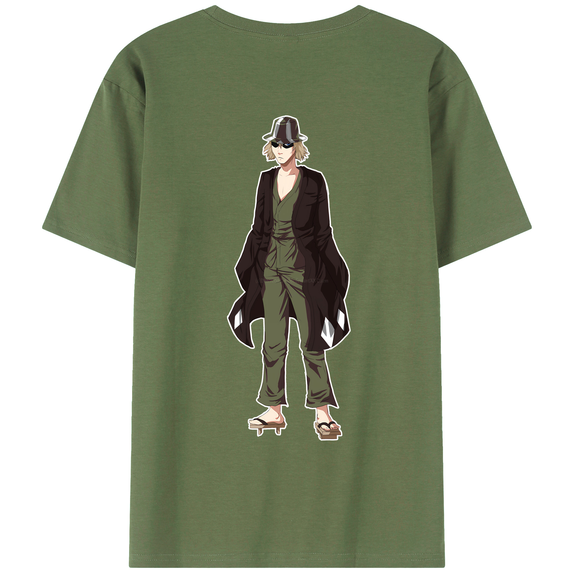 （画像用） "ブリーチ 浦原 喜助（うらはら きすけ） BLEACH Urahara Kisuke " 綿100％ メンズ半袖Tシャツ（バックプリント） 通気性